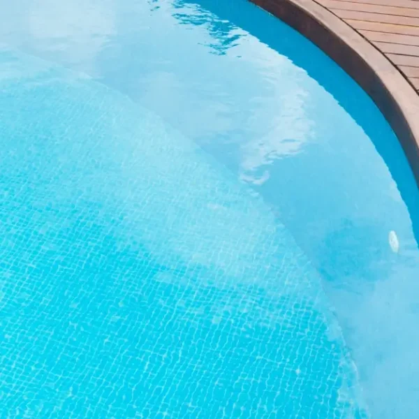 wooden pool edge