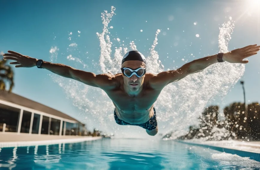 swimming gold flying swimmer symbolizing the goal to become a professional swimmer