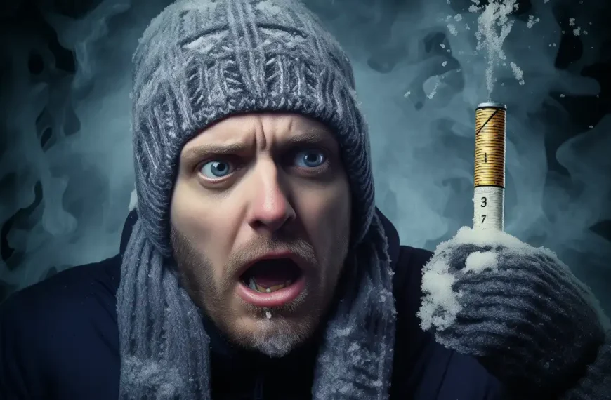 swimming with a cold man freezing