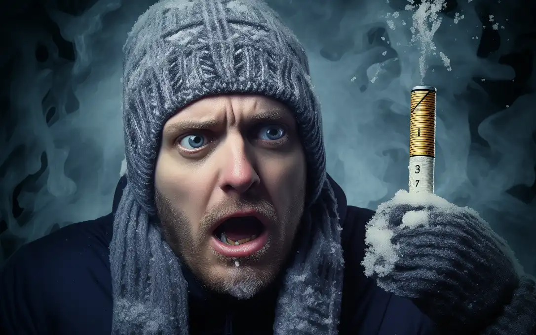 swimming with a cold man freezing