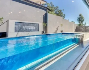 glass swimming pool