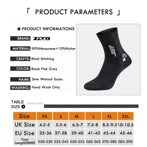 3mm-Neoprene-Diving-Socks-Swim-Water-Boots-Anti-Slip-Beach-Boots-Unisex-Warm-Wetsuit-Shoes-for-2 Premium Swim Fin Socks
