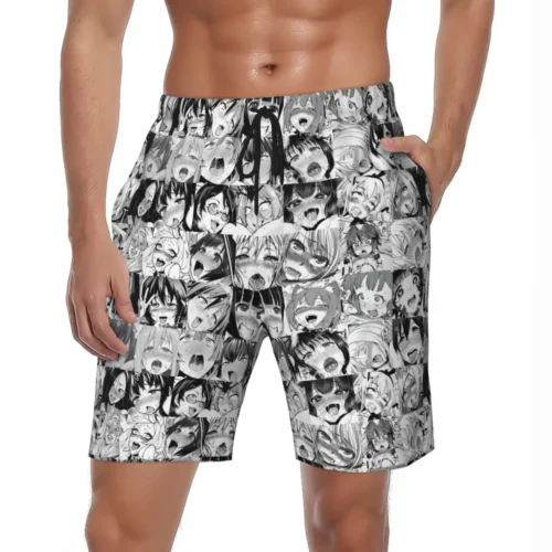 Anime-Kawaii-Girl-Board-Shorts-Summer-Funny-Japanese-Hawaii-Board-Short-Pants-Men-s-Surfing-Breathable Anime Swim Trunks
