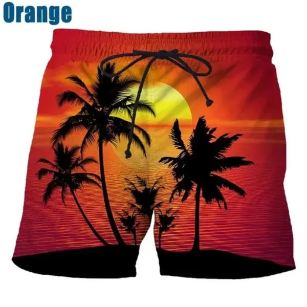 Hawaiian Swim Trunks Coconut Tree