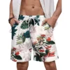 Hawaii-Vacation-Beach-Shorts-For-Men-Casual-Short-Pants-3D-Printed-Flower-Elastic-Bandage-Board-Shorts Tropical Hawaiian Swim Trunks