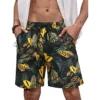Hawaii-Vacation-Beach-Shorts-For-Men-Casual-Short-Pants-3D-Printed-Flower-Elastic-Bandage-Board-Shorts-3 Tropical Hawaiian Swim Trunks
