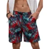 Hawaii-Vacation-Beach-Shorts-For-Men-Casual-Short-Pants-3D-Printed-Flower-Elastic-Bandage-Board-Shorts-5 Tropical Hawaiian Swim Trunks