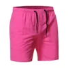Men-s-Multifunctional-5-Minute-Pants-Solid-Color-Beach-Sports-Fitness-Shorts-Swim-Shorts-for-Men-1 Hot Pink Swim Trunks