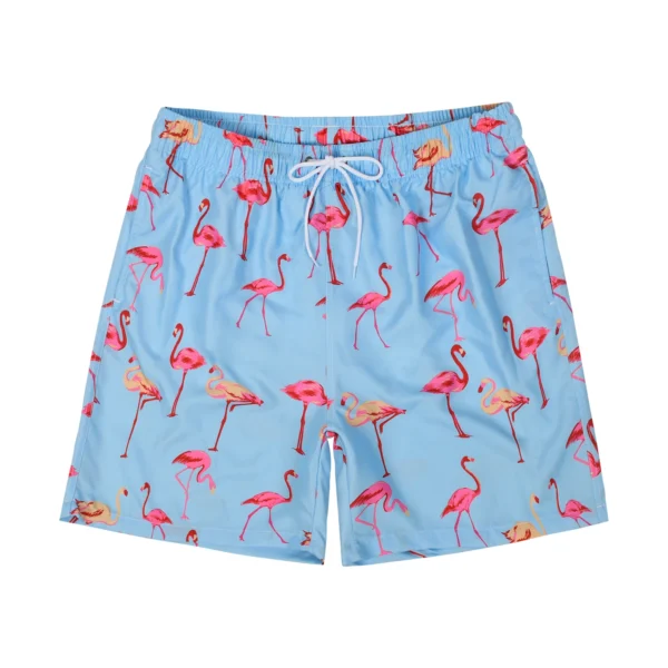Men-s-Swimming-Pants-Quick-Dry-Swimming-Shorts-with-Mesh-Lining-Animal-Print-Swimwear-Swimwear-Summer Flamingo Swim Trunks
