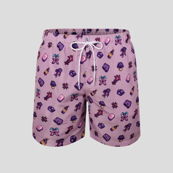 Mens-Swim-Trunks-Short-Funny-Swimming-Shorts-Bathing-Suit-with-Mesh-Liner-14 Purple Swim Trunks