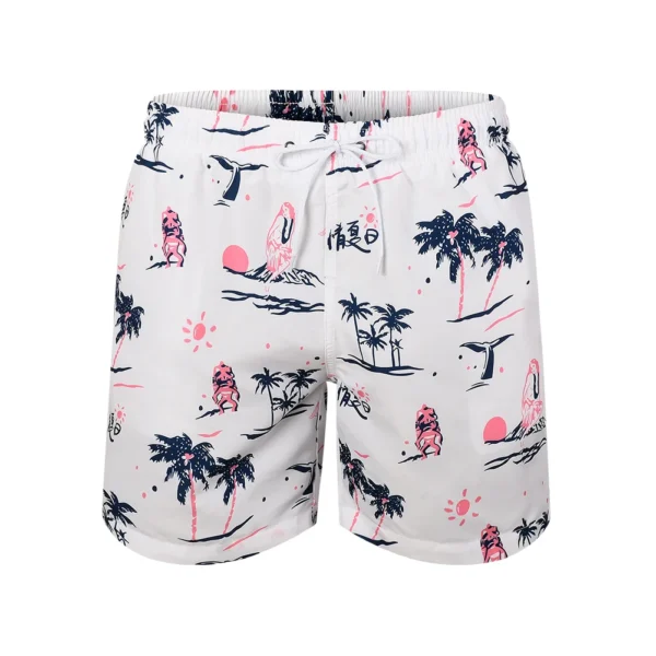 Mens-Swim-Trunks-Short-Funny-Swimming-Shorts-Bathing-Suit-with-Mesh-Liner-8 White Swim Trunks