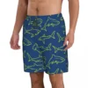 Mens-Swimming-Shorts-Swimwear-Swimming-Sharks-Navy-Print-Men-Trunks-Swimsuit-Beach-Wear-Boardshorts-2 Shark Swim Trunks