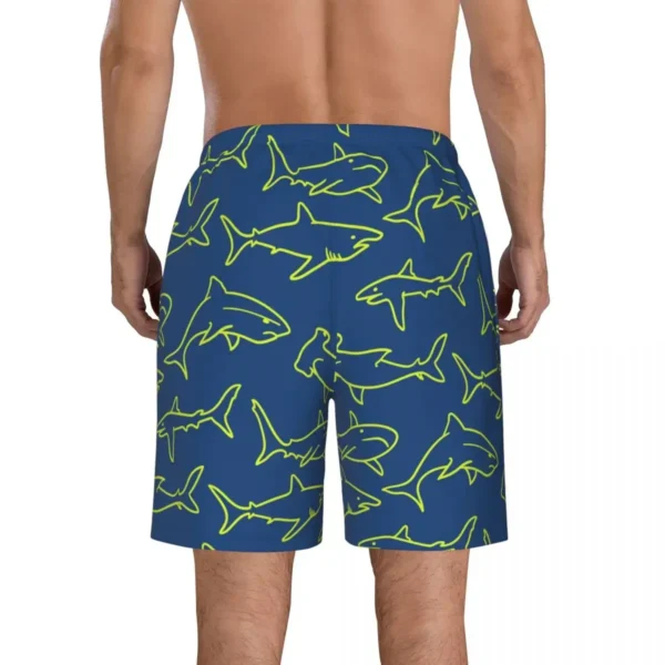 Mens-Swimming-Shorts-Swimwear-Swimming-Sharks-Navy-Print-Men-Trunks-Swimsuit-Beach-Wear-Boardshorts-3 Shark Swim Trunks
