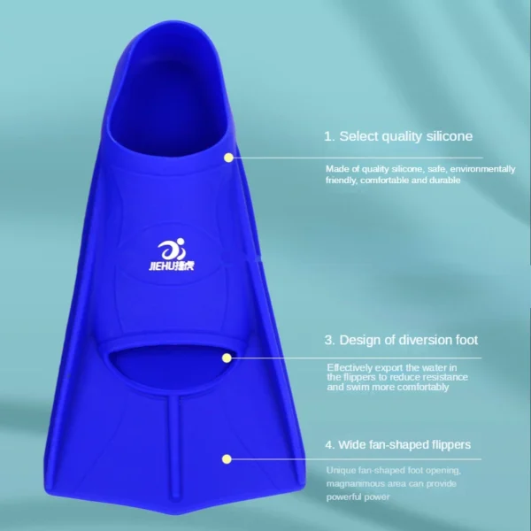 Silicone-Fins-Kids-Adult-Training-Short-Fins-Men-s-Women-s-Swimming-Diving-Equipment-Fins-Diving-1 Blue Swim Fins
