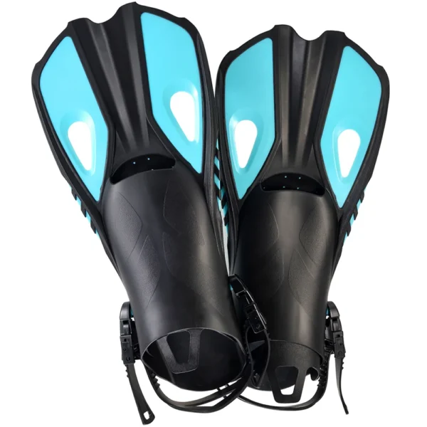 Snorkel-Fins-Swim-Flippers-Short-Diving-Frog-Shoes-Duck-Webs-Adjustable-Silicone-Travel-Size-Open-Heel-1 Bodyboard Swim Fins