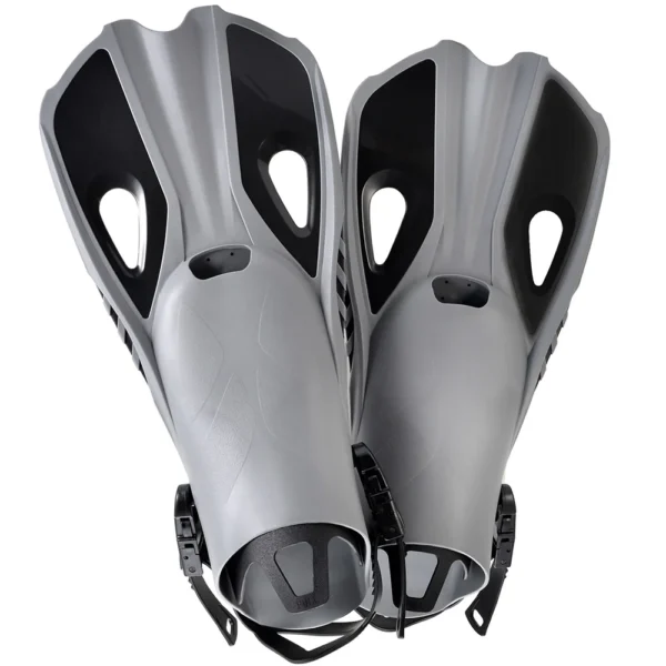 Snorkel-Fins-Swim-Flippers-Short-Diving-Frog-Shoes-Duck-Webs-Adjustable-Silicone-Travel-Size-Open-Heel-3 Bodyboard Swim Fins