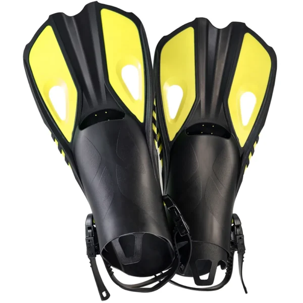 Snorkel-Fins-Swim-Flippers-Short-Diving-Frog-Shoes-Duck-Webs-Adjustable-Silicone-Travel-Size-Open-Heel-4 Bodyboard Swim Fins