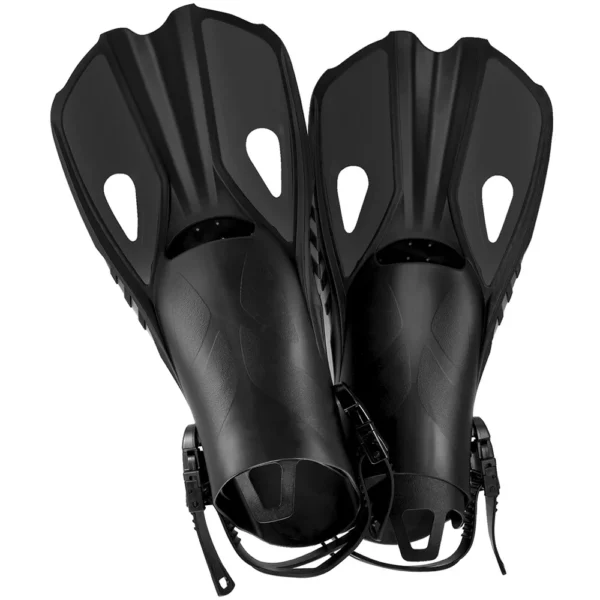 Snorkel-Fins-Swim-Flippers-Short-Diving-Frog-Shoes-Duck-Webs-Adjustable-Silicone-Travel-Size-Open-Heel Bodyboard Swim Fins