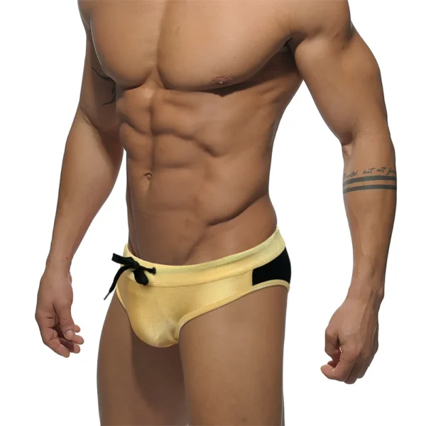 T39-new-summer-black-gold-sexy-tight-low-waist-men-swimwear-pool-bikinis-men-swimsuits-swim Gold Swim Trunks
