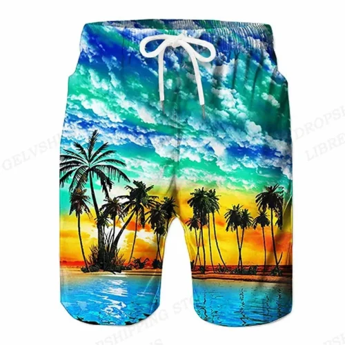 Tropics-Sea-Island-y2k-Beach-Shorts-Pants-Men-3D-Printed-Surfing-Board-Shorts-Summer-Hawaii-Swimsuit Mens Hawaiian Swim Trunks