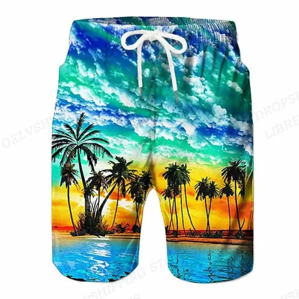 Mens Hawaiian Swim Trunks
