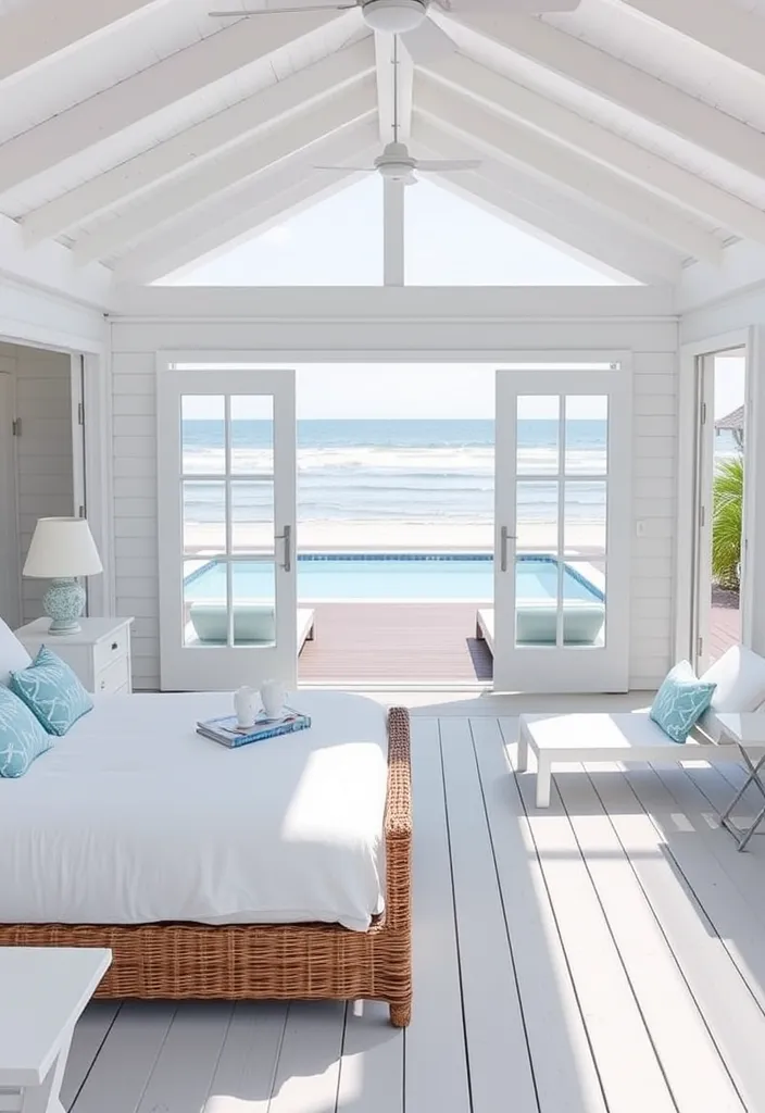 15 Stunning Pool House with Bedroom Ideas That'll Make You Want to Dive Right In! 5 22 Stunning Pool House Designs with Bedrooms That'll Make You Want to Dive Right In! - 4. Coastal Vibes