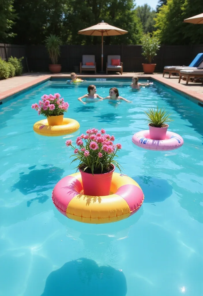 15 Luxurious Backyard Pool Decor Ideas to Transform Your Space into a Paradise! - 13. Floating Pool Décor