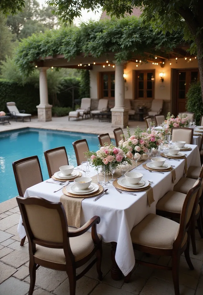 15 Luxurious Backyard Pool Decor Ideas to Transform Your Space into a Paradise! - 8. Elegant Poolside Dining
