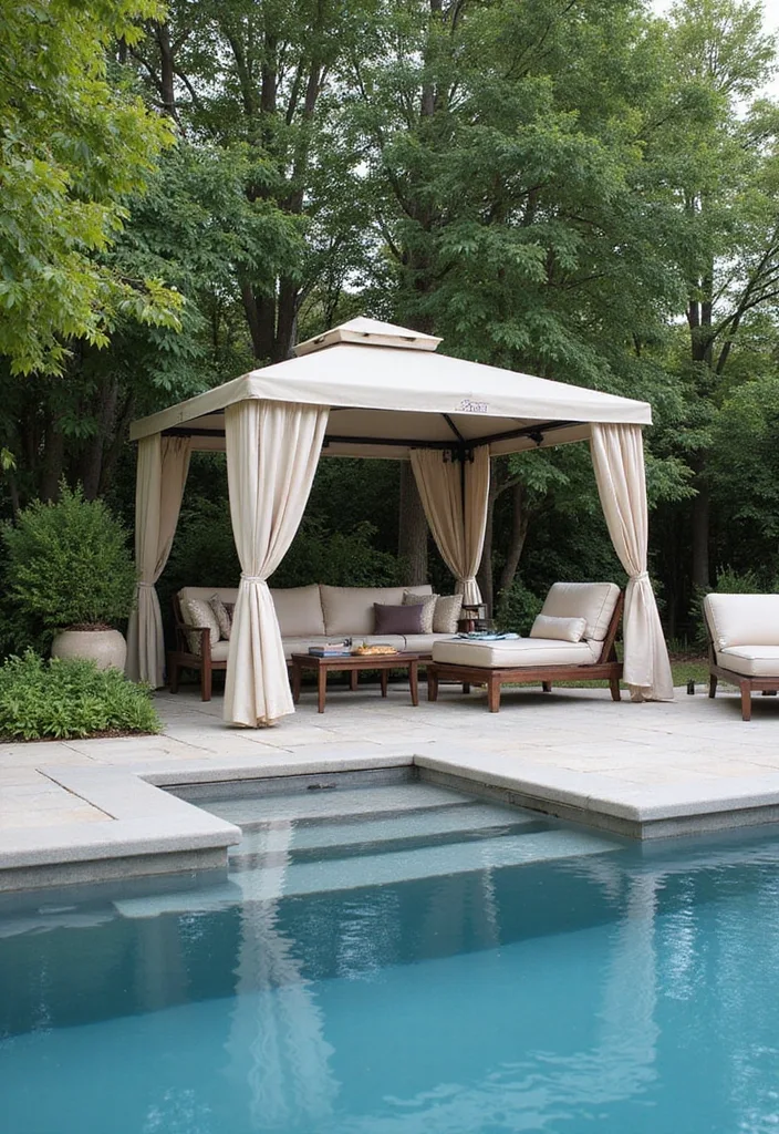 25 Luxurious Backyard Pool Designs You Have to See to Believe! - 9. Poolside Cabana Retreat