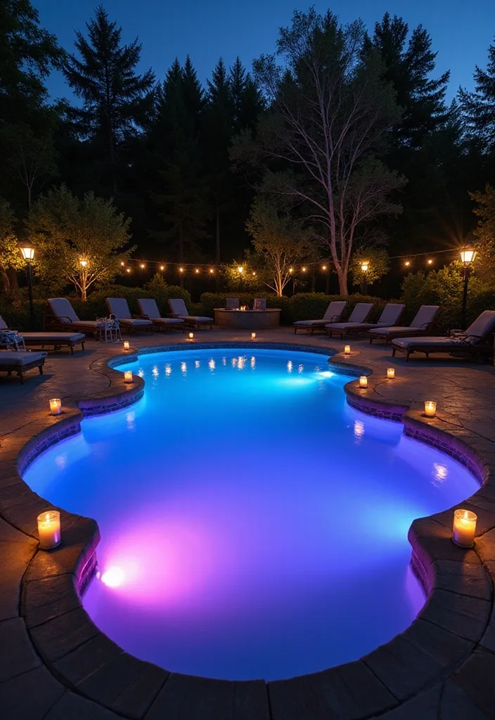 15 Stunning Backyard Pool Ideas That'll Transform Your Summer Paradise (You Won't Believe #8!) - 9. Elegant Pool Lighting