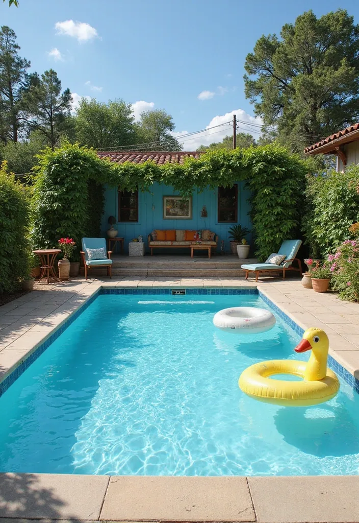 15 Stunning Backyard Pool Ideas That'll Transform Your Summer Paradise (You Won't Believe #8!) - 15. Vintage Pool Vibes