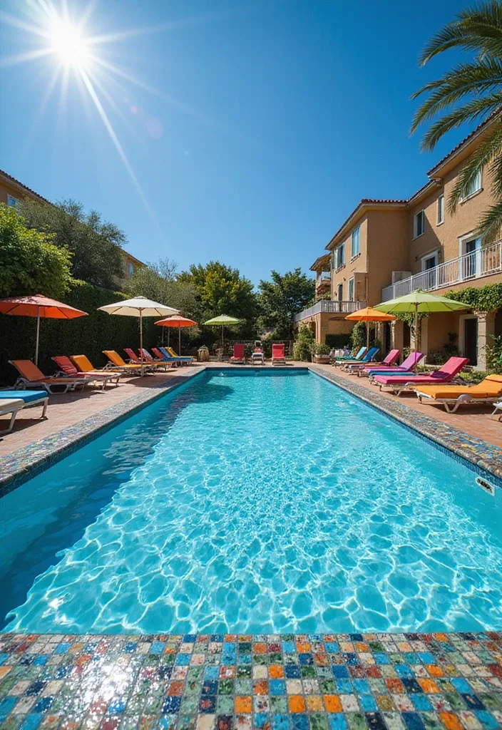 15 Stunning Backyard Pool Ideas That'll Transform Your Summer Paradise (You Won't Believe #8!) - 12. Colorful Mosaic Pool
