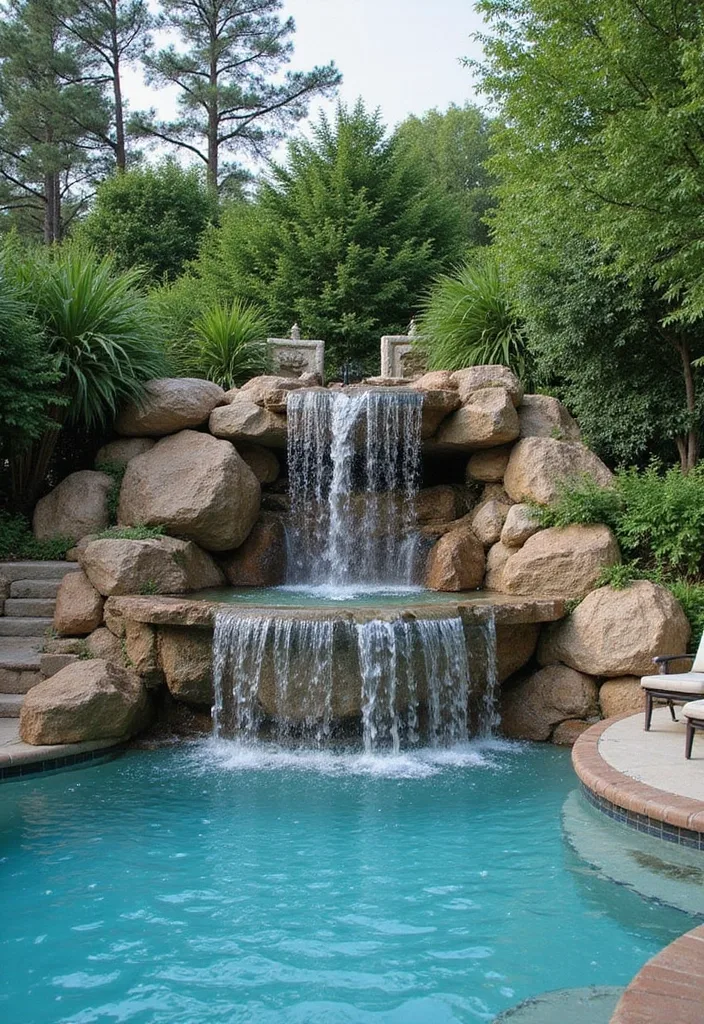 15 Stunning Backyard Pool Ideas That'll Transform Your Summer Paradise (You Won't Believe #8!) - 14. Pool with Water Features