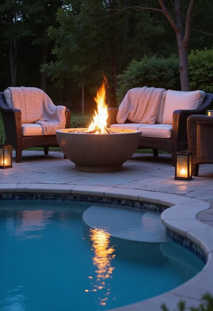 15 Stunning Backyard Pool Ideas That'll Transform Your Summer Paradise (You Won't Believe #8!) - 5. Poolside Fire Pit