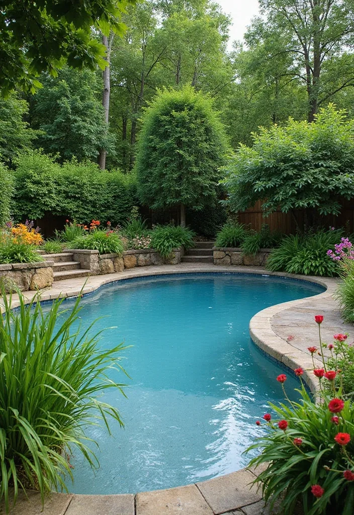 25 Stunning Backyard Pool Landscaping Ideas That Will Make You Want to Dive Right In! - 11. Lush Greenery