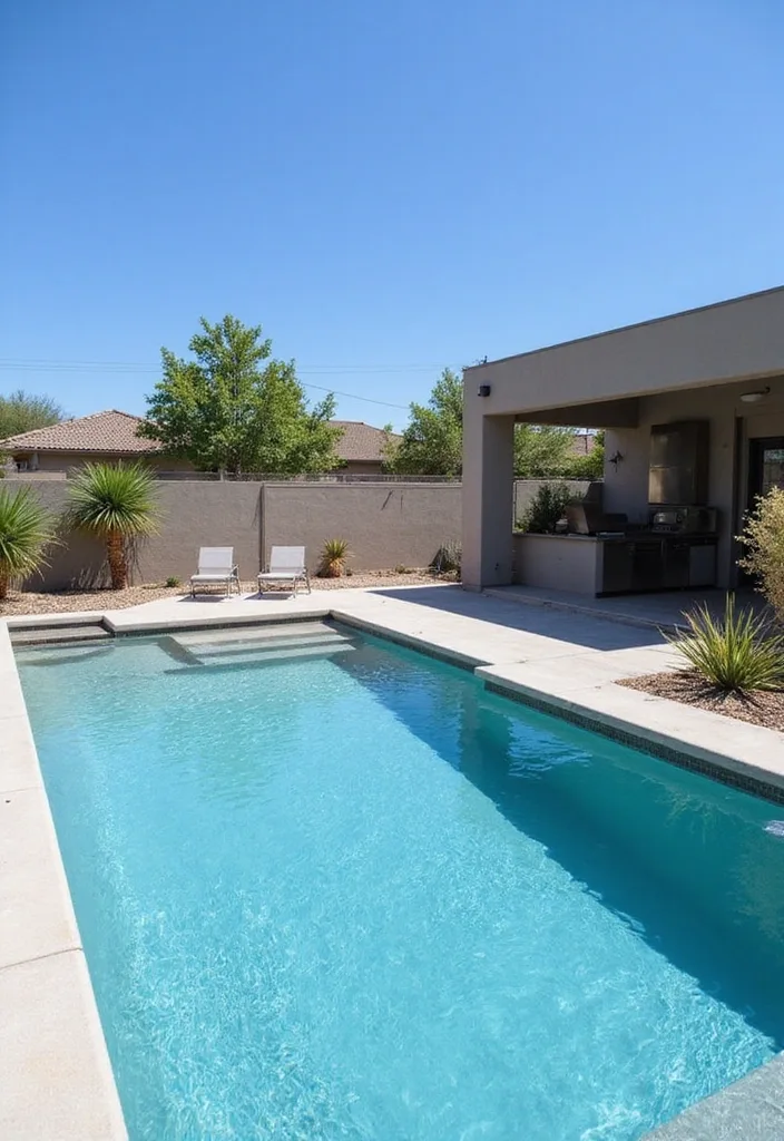 25 Stunning Backyard Pool Landscaping Ideas That Will Make You Want to Dive Right In! - 2. Modern Minimalism
