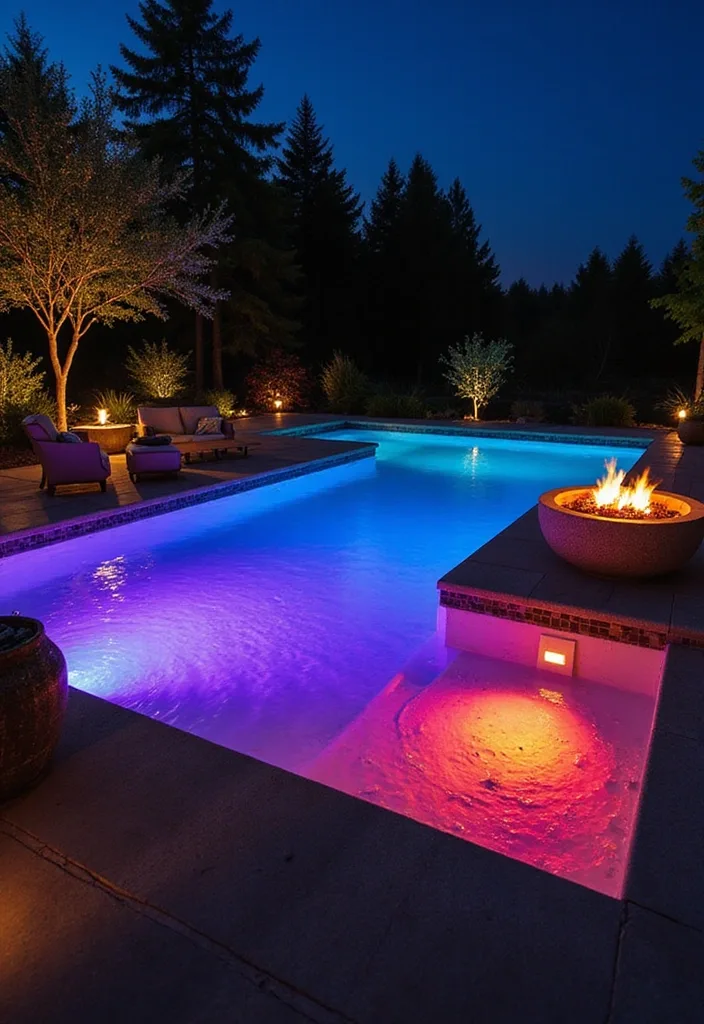 15 Luxurious Glass Pool Ideas for Modern Homes 6 15 Luxurious Glass Pools That Redefine Modern Living (You Won't Believe #9!) - 5. Contemporary Glass Pool with LED Lighting