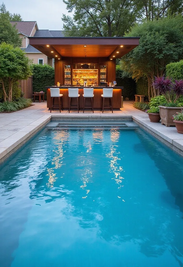 15 Luxurious Glass Pool Ideas for Modern Homes 15 15 Luxurious Glass Pools That Redefine Modern Living (You Won't Believe #9!) - 14. Glass Pool with Swim-Up Bar