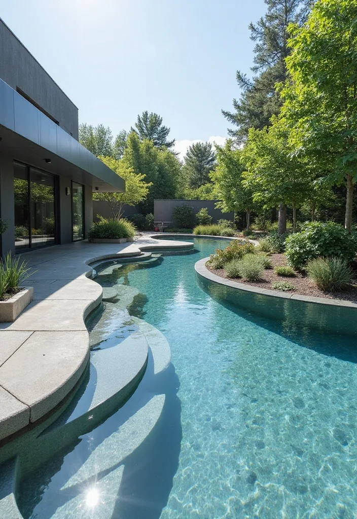 15 Luxurious Glass Pool Ideas for Modern Homes 12 15 Luxurious Glass Pools That Redefine Modern Living (You Won't Believe #9!) - 11. Sculptural Glass Pool Design