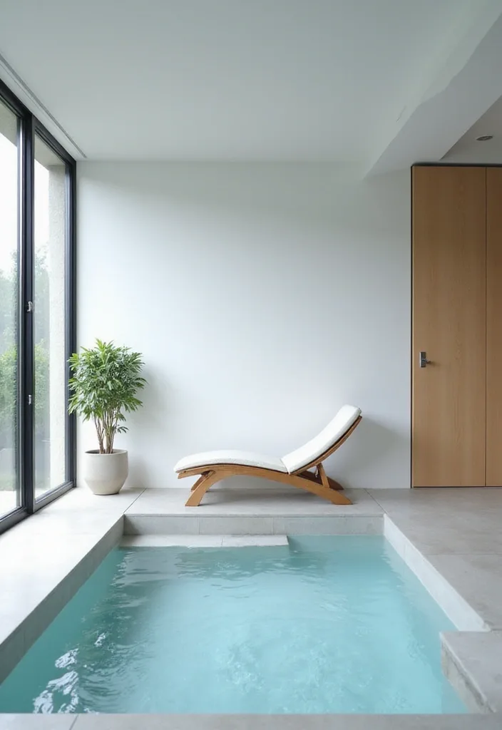 15 Indoor Pool Ideas for Home Inspiration 4 15 Jaw-Dropping Indoor Pool Ideas That'll Transform Your Home into an Oasis! - 3. Minimalist Elegance