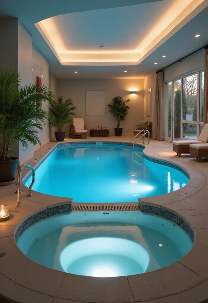 15 Indoor Pool Ideas for Home Inspiration 6 15 Jaw-Dropping Indoor Pool Ideas That'll Transform Your Home into an Oasis! - 5. Spa Sanctuary