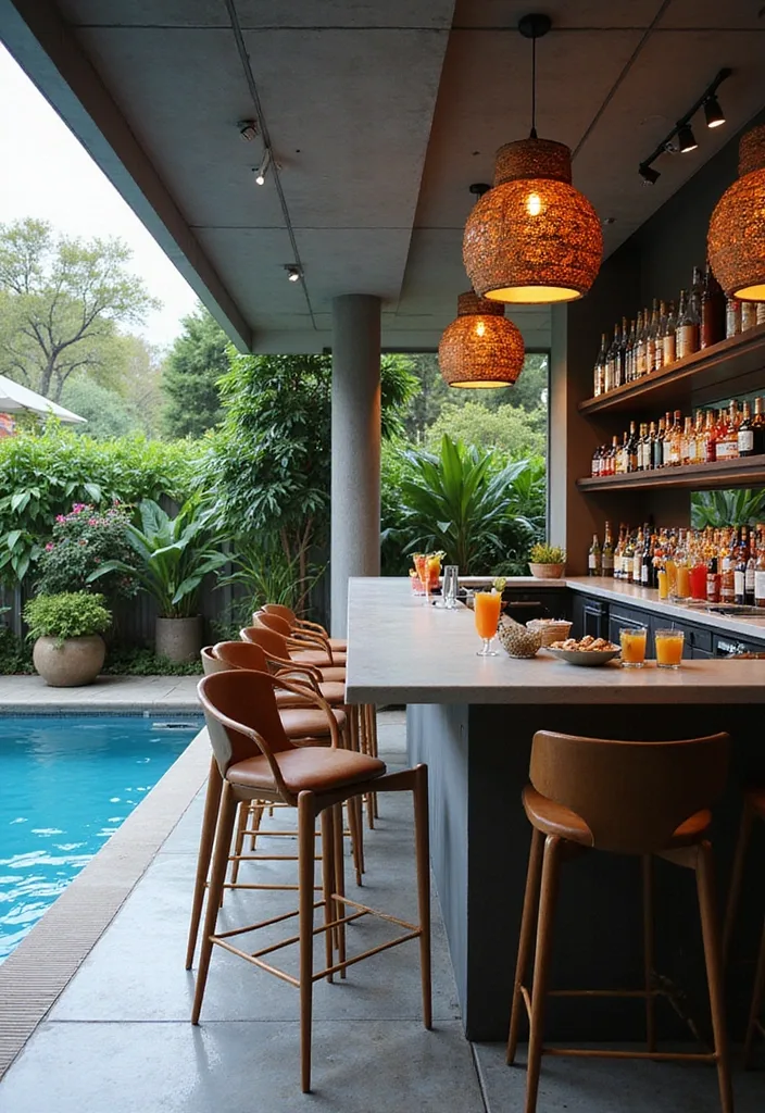15 Indoor Pool Ideas for Home Inspiration 14 15 Jaw-Dropping Indoor Pool Ideas That'll Transform Your Home into an Oasis! - 13. Poolside Bar