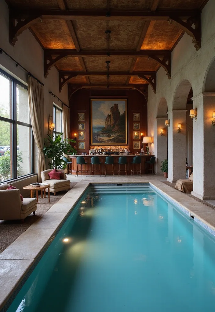 15 Indoor Pool Concepts That'll Elevate Your Home Decor to a Whole New Level! - 10. Elegant Pool Lounge