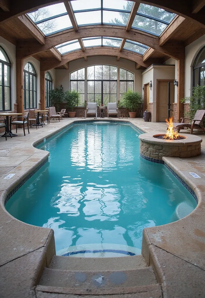 15 Indoor Pool Concepts That'll Elevate Your Home Decor to a Whole New Level! - 15. Seasonal Indoor Pool