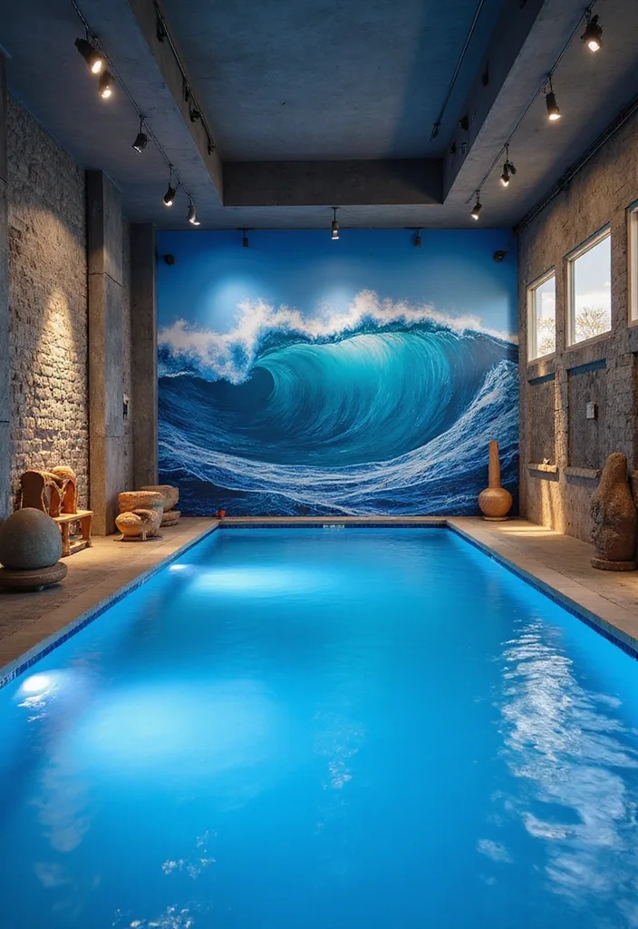 15 Indoor Pool Concepts That'll Elevate Your Home Decor to a Whole New Level! - 5. Artistic Oasis Pool