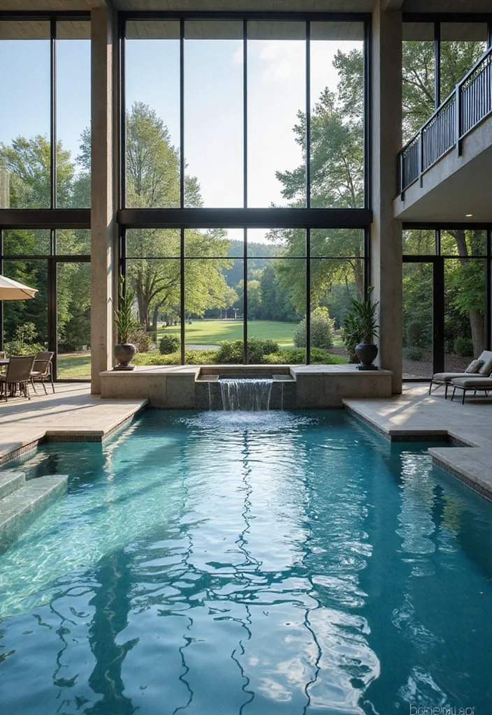 15 Indoor Pool Concepts That'll Elevate Your Home Decor to a Whole New Level! - 3. Modern Luxury Pool