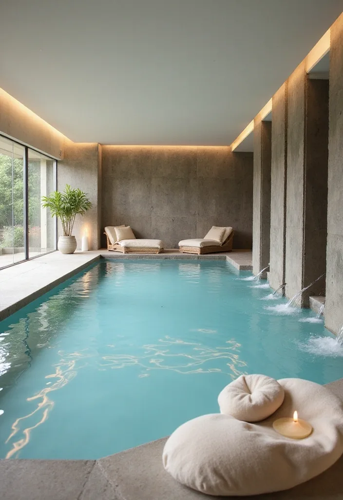 15 Indoor Pool Concepts That'll Elevate Your Home Decor to a Whole New Level! - 7. Spa-Inspired Pool