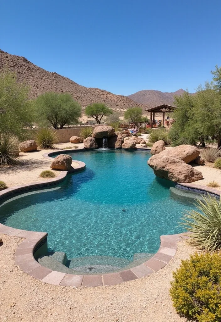 15 Natural Swimming Pool Designs for Backyard Inspiration 16 15 Stunning Natural Swimming Pool Designs That Will Make Your Backyard a Paradise! - 15. The Desert Oasis