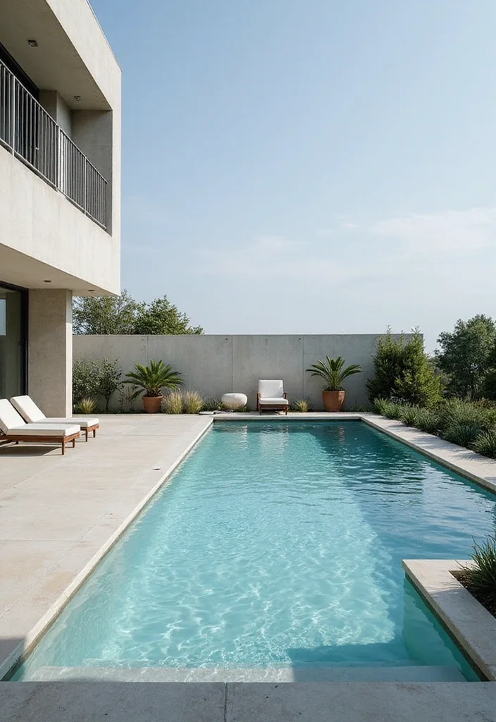 15 Natural Swimming Pool Designs for Backyard Inspiration 10 15 Stunning Natural Swimming Pool Designs That Will Make Your Backyard a Paradise! - 9. The Modern Minimalist