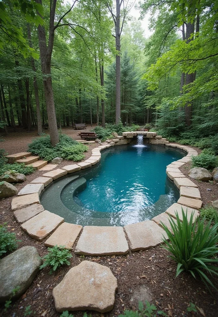15 Natural Swimming Pool Designs for Backyard Inspiration 15 15 Stunning Natural Swimming Pool Designs That Will Make Your Backyard a Paradise! - 14. The Woodland Retreat